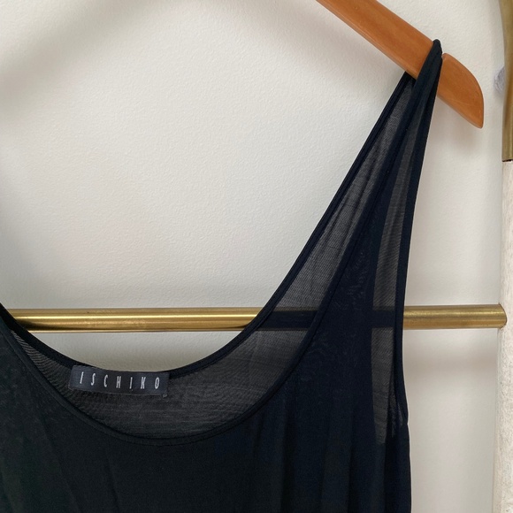 Ischiko Black Long Summer Stretch Viscose Slip Dress Made in Austria Size 10 - Picture 3 of 8